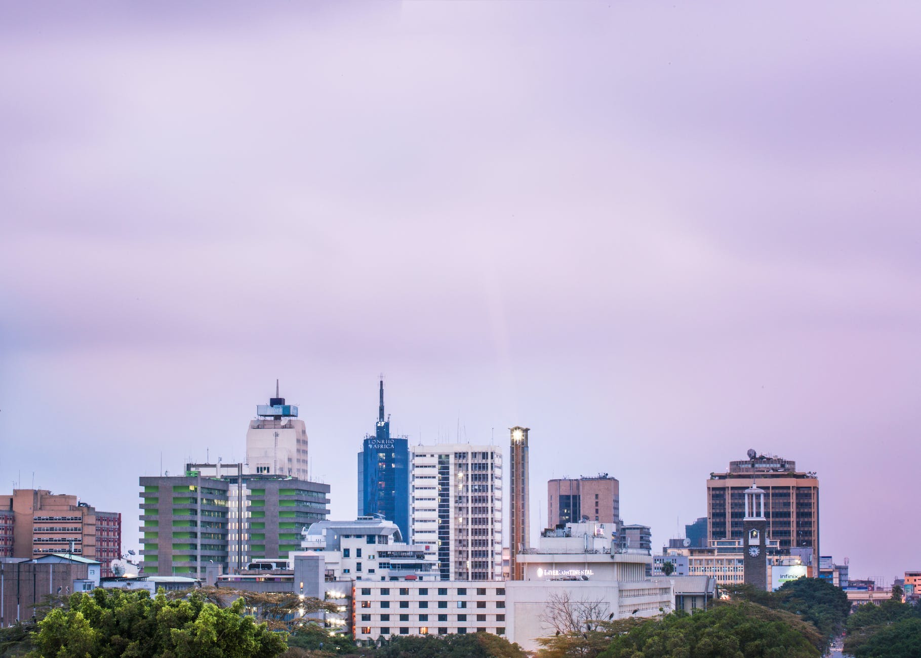 modern buildings and skyscrapers in nairobi kenya